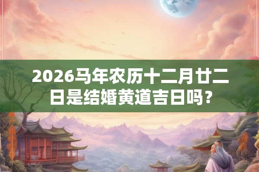 2026马年农历十二月廿二日是结婚黄道吉日吗？