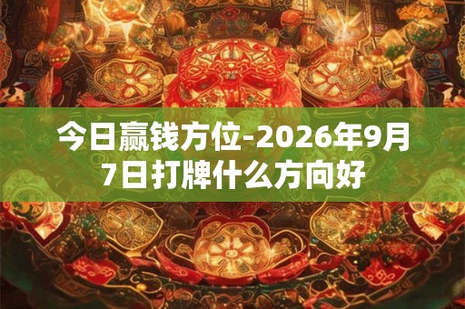 今日赢钱方位-2026年9月7日打牌什么方向好 今日赢钱方位-2026年9月7日打牌什么方向好