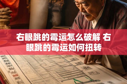 右眼跳的霉运怎么破解 右眼跳的霉运如何扭转 右眼跳的霉运怎么破解 右眼跳的霉运如何扭转