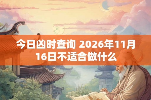 今日凶时查询 2026年11月16日不适合做什么