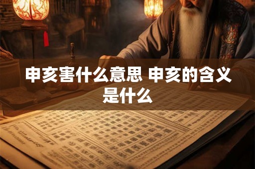 申亥害什么意思 申亥的含义是什么 申亥害什么意思 申亥的含义是什么