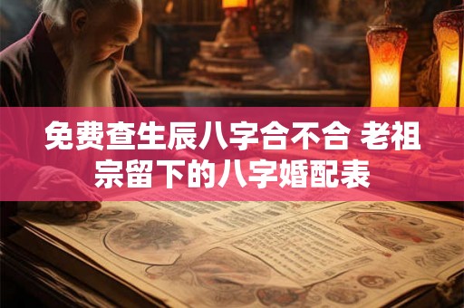 免费查生辰八字合不合 老祖宗留下的八字婚配表