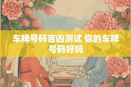 车牌号码吉凶测试 你的车牌号码好吗