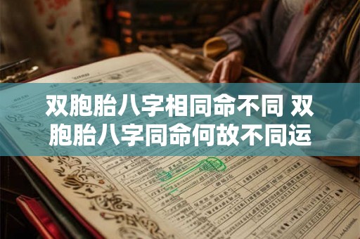 双胞胎八字相同命不同 双胞胎八字同命何故不同运