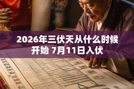 2026年三伏天从什么时候开始 7月11日入伏
