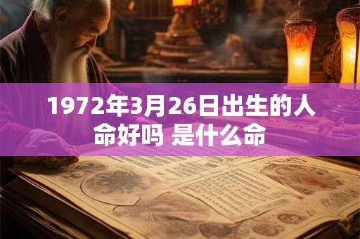 1972年3月26日出生的人命好吗 是什么命