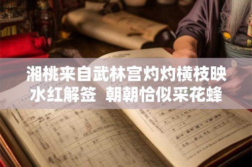 湘桃来自武林宫灼灼横枝映水红解签  朝朝恰似采花蜂解签
