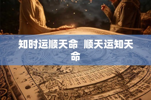 知时运顺天命  顺天运知天命