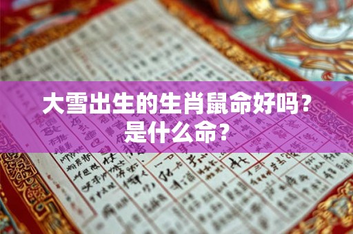大雪出生的生肖鼠命好吗?是什么命? 大雪出生的生肖鼠命好吗?是什么命?