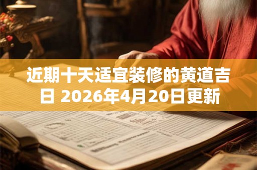 近期十天适宜装修的黄道吉日 2026年4月20日更新 近期十天适宜装修的黄道吉日 2026年4月20日更新