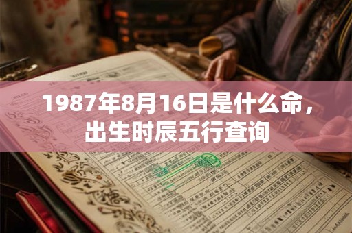 1987年8月16日是什么命，出生时辰五行查询
