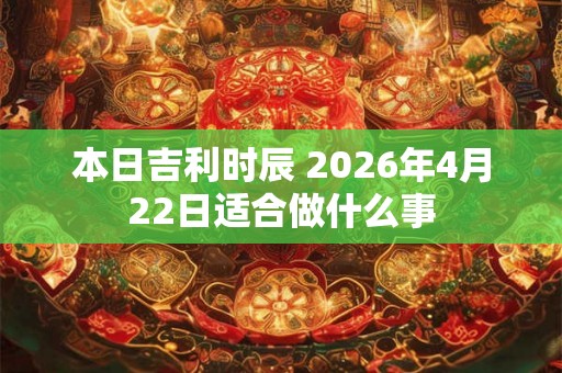 本日吉利时辰 2026年4月22日适合做什么事