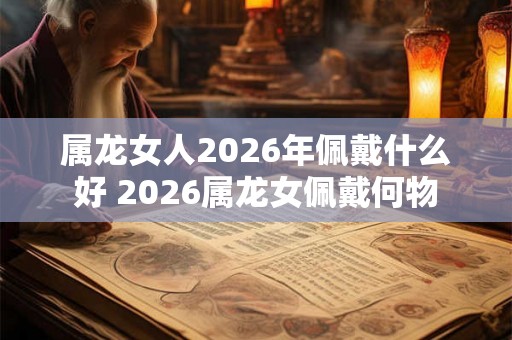 属龙女人2026年佩戴什么好 2026属龙女佩戴何物