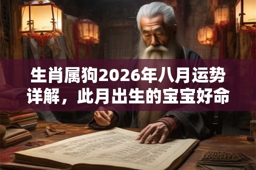生肖属狗2026年八月运势详解,此月出生的宝宝好命吗? 生肖属狗2026年八月运势详解,此月出生的宝宝好命吗?