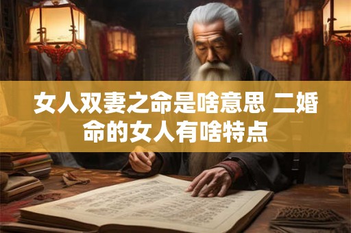 女人双妻之命是啥意思 二婚命的女人有啥特点