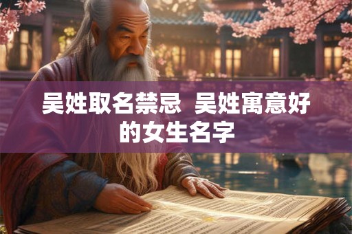 吴姓取名禁忌  吴姓寓意好的女生名字