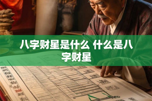 八字财星是什么 什么是八字财星