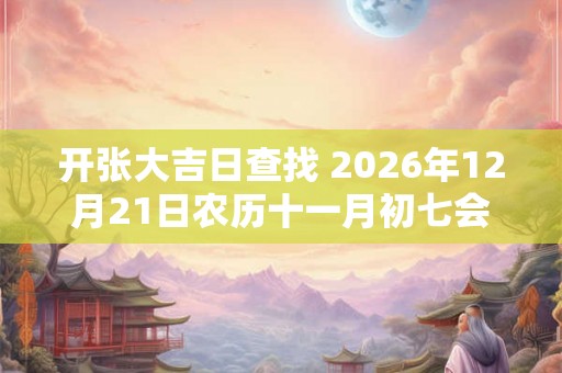 开张大吉日查找 2026年12月21日农历十一月初七会有好兆头吗 开张大吉日查找 2026年12月21日农历十一月初七会有好兆头吗