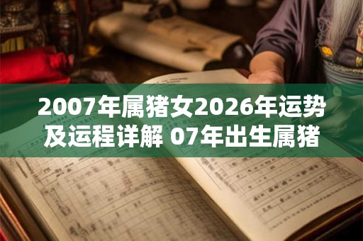 2007年属猪女2026年运势及运程详解 07年出生属猪人2026全年每月运势女性