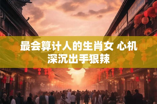 最会算计人的生肖女 心机深沉出手狠辣