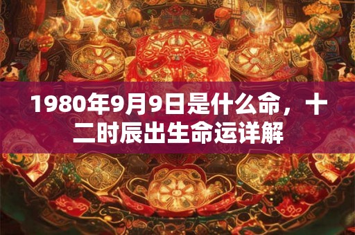 1980年9月9日是什么命，十二时辰出生命运详解