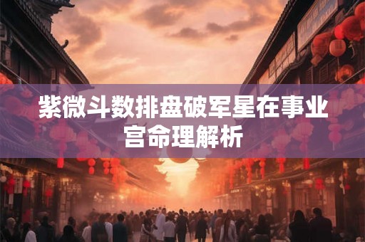 紫微斗数排盘破军星在事业宫命理解析