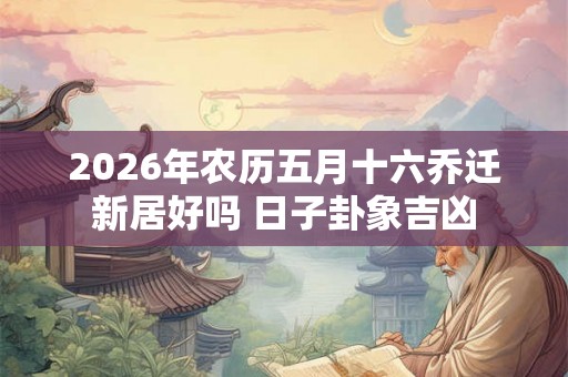 2026年农历五月十六乔迁新居好吗 日子卦象吉凶