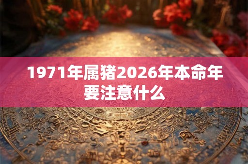 1971年属猪2026年本命年要注意什么