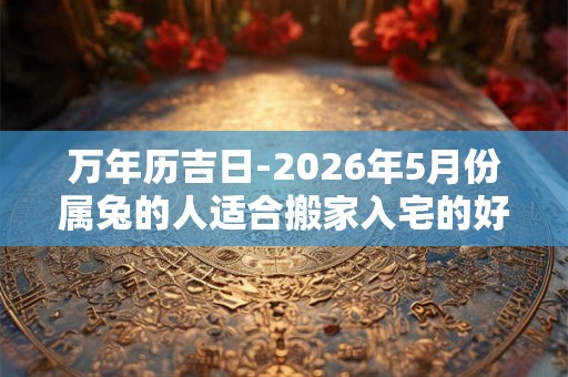 万年历吉日-2026年5月份属兔的人适合搬家入宅的好日子