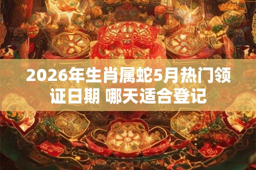 2026年生肖属蛇5月热门领证日期 哪天适合登记