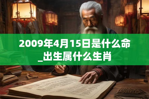 2009年4月15日是什么命_出生属什么生肖