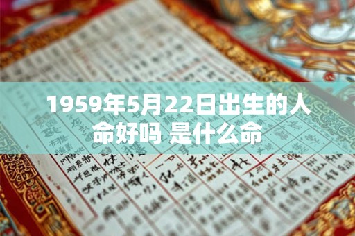 1959年5月22日出生的人命好吗 是什么命