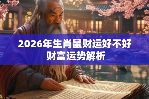 2026年生肖鼠财运好不好 财富运势解析