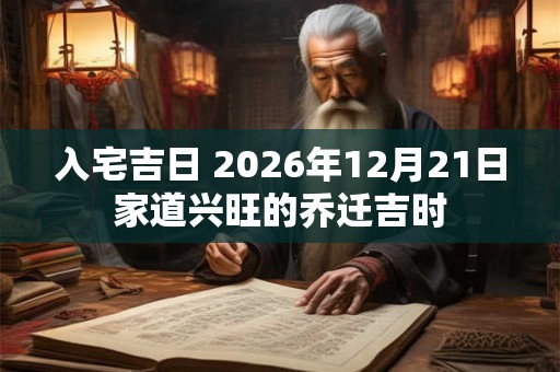 入宅吉日 2026年12月21日家道兴旺的乔迁吉时
