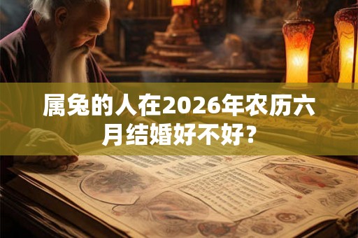属兔的人在2026年农历六月结婚好不好？