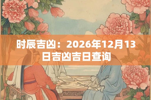 时辰吉凶：2026年12月13日吉凶吉日查询