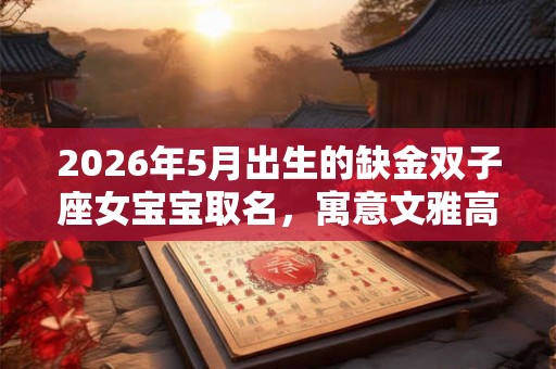 2026年5月出生的缺金双子座女宝宝取名，寓意文雅高尚