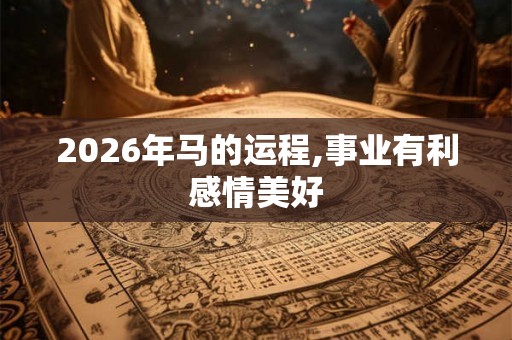2026年马的运程,事业有利感情美好