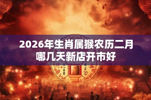 2026年生肖属猴农历二月哪几天新店开市好