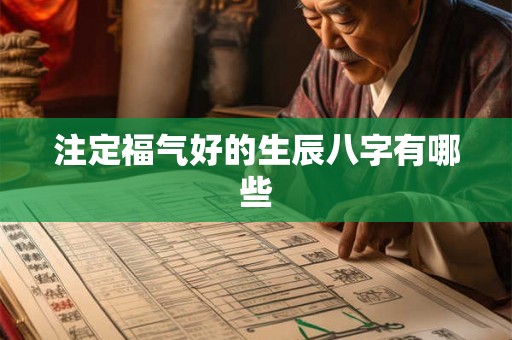 注定福气好的生辰八字有哪些