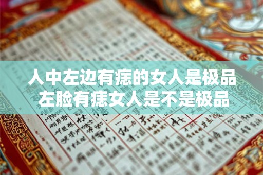 人中左边有痣的女人是极品 左脸有痣女人是不是极品