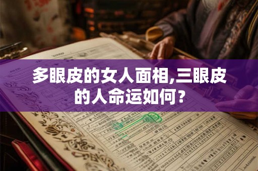 多眼皮的女人面相,三眼皮的人命运如何? 多眼皮的女人面相,三眼皮的人命运如何?
