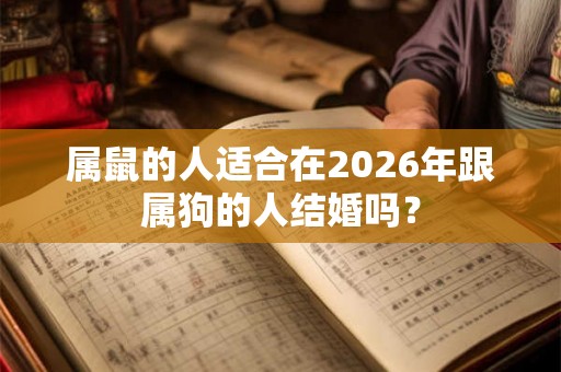 属鼠的人适合在2026年跟属狗的人结婚吗? 属鼠的人适合在2026年跟属狗的人结婚吗?