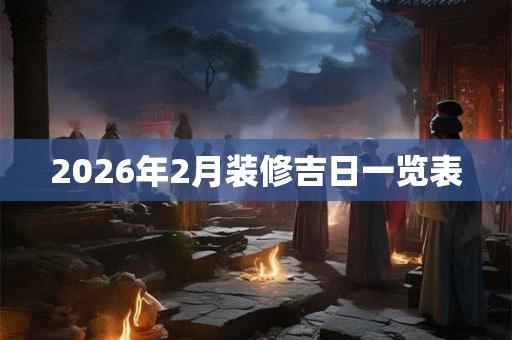 2026年2月装修吉日一览表