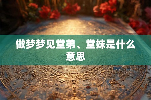 做梦梦见堂弟、堂妹是什么意思 做梦梦见堂弟、堂妹是什么意思