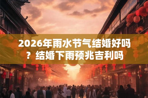 2026年雨水节气结婚好吗？结婚下雨预兆吉利吗