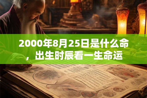 2000年8月25日是什么命，出生时辰看一生命运
