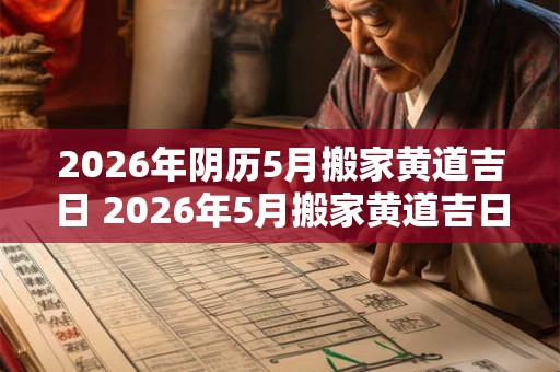 2026年阴历5月搬家黄道吉日 2026年5月搬家黄道吉日是哪天