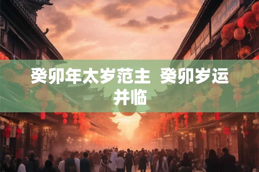 癸卯年太岁范主  癸卯岁运并临