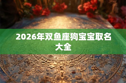 2026年双鱼座狗宝宝取名大全